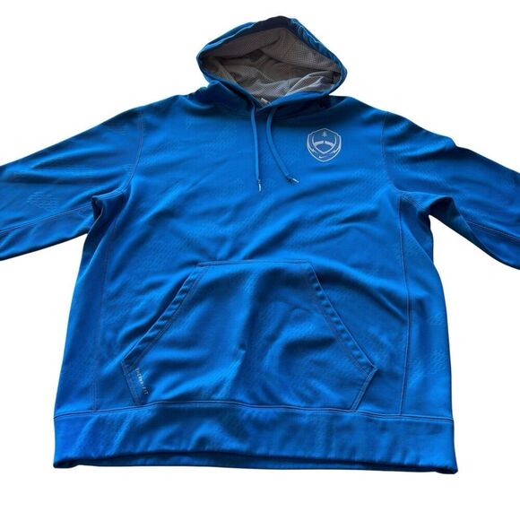 Nike Therma Fit Active Hoodie Pullover Sweatshirt Football Logo Blue Gray XL - Picture 2 of 11